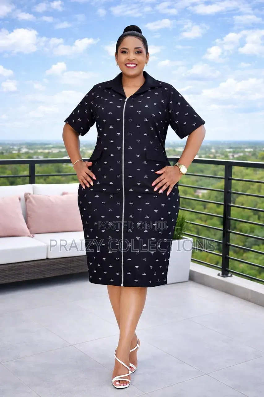 Front Zipped Straight Dress