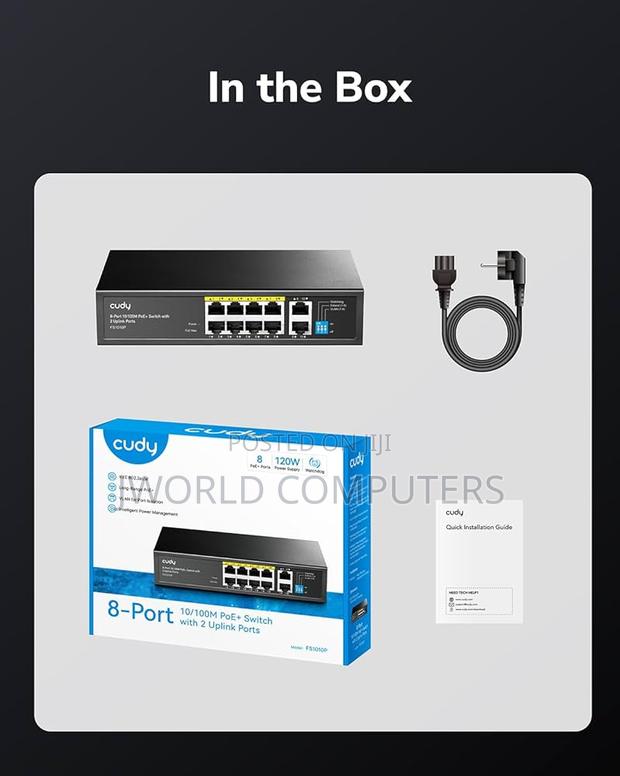 Cudy 8-Port Gigabit Poe(120watts) + Switch