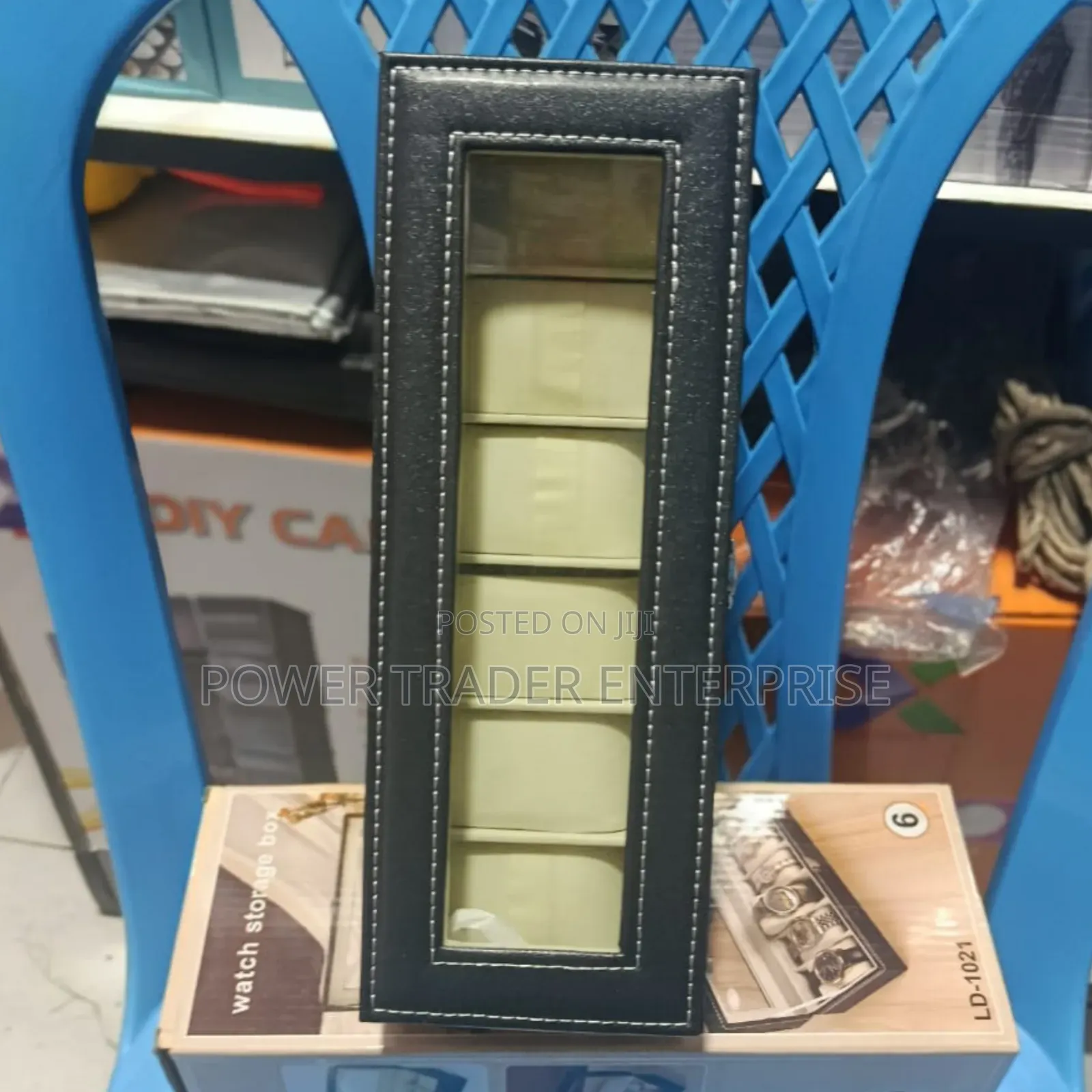 6 Slot Watch Display Case Mens Watch Box Organizer