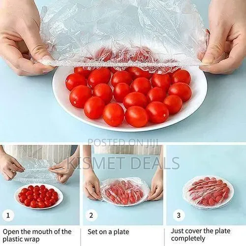 100pc Pack of Clear Stretching Food Covers