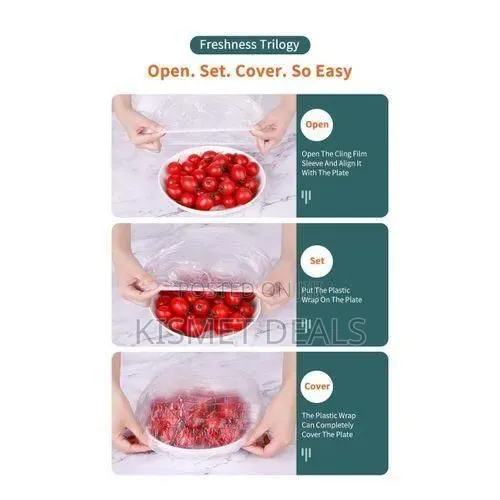100pc Pack of Clear Stretching Food Covers