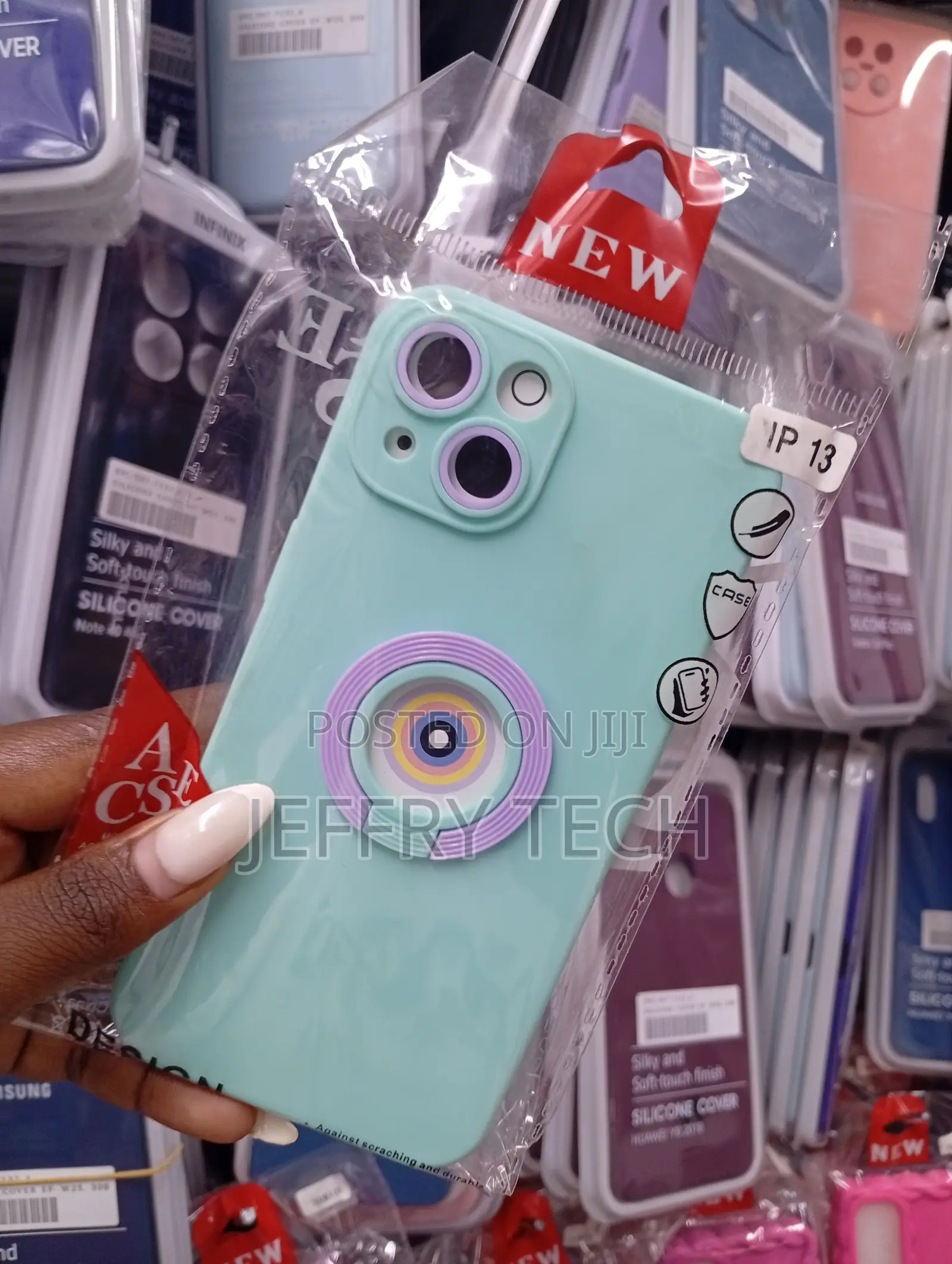 Light Blue Silicone Protective Case Is for the Apple iPhone 13
