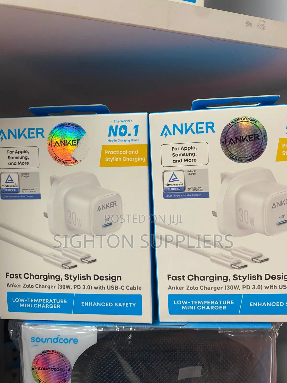Anker Zolo Charger (30w, Pd 3.0) With a Usb-C Cable