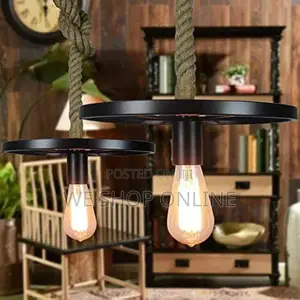Wheel Hemp Ropes Pendant Light