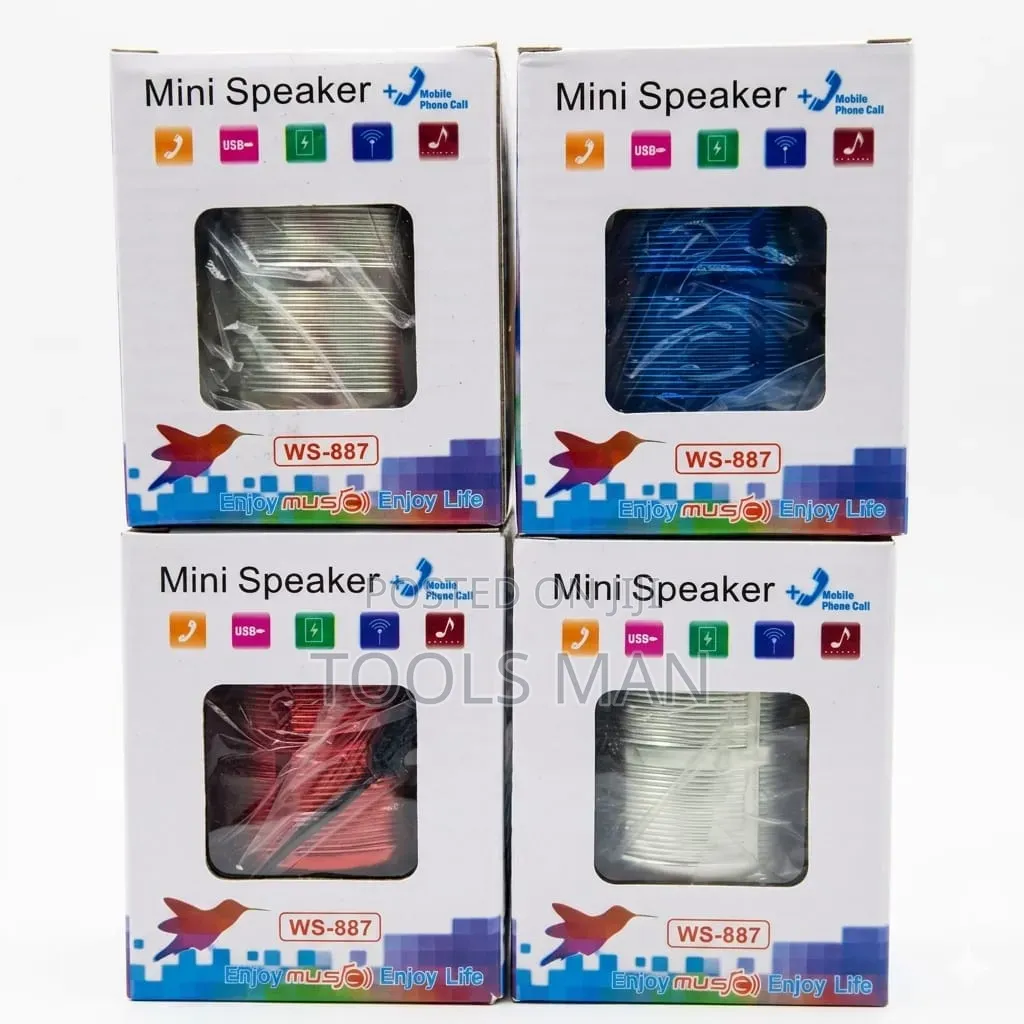 Ws-887 Portable Mini Bluetooth Speaker With Handsfree Call Support.