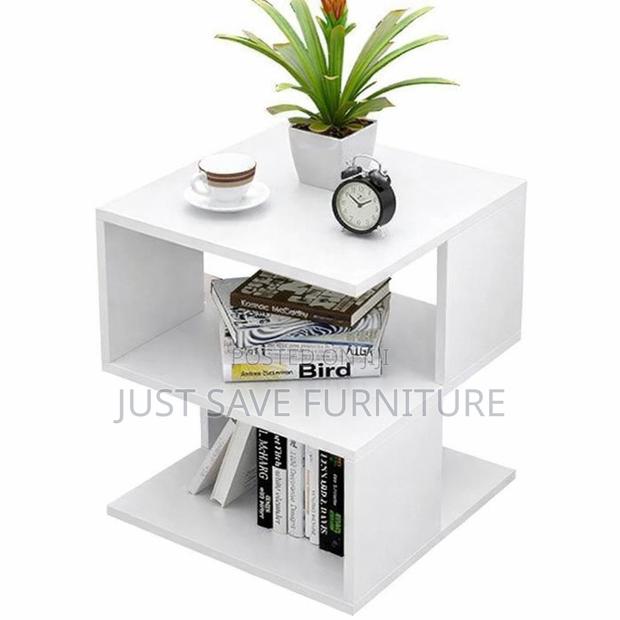 KSH 5,000 – Modern White Side Table With Storage Shelves