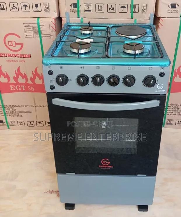 Eurochef Cooker Size 50 by 55 Cm With 3 Gas Burners +1 Electric .