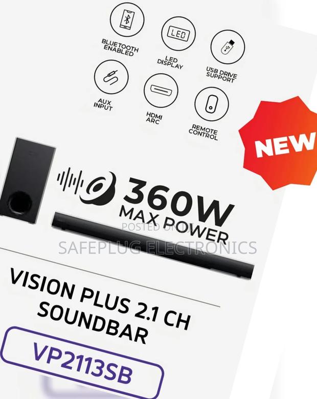 Vision Plus 360w Soundbar Vp2113sb – Home Theater Sound System