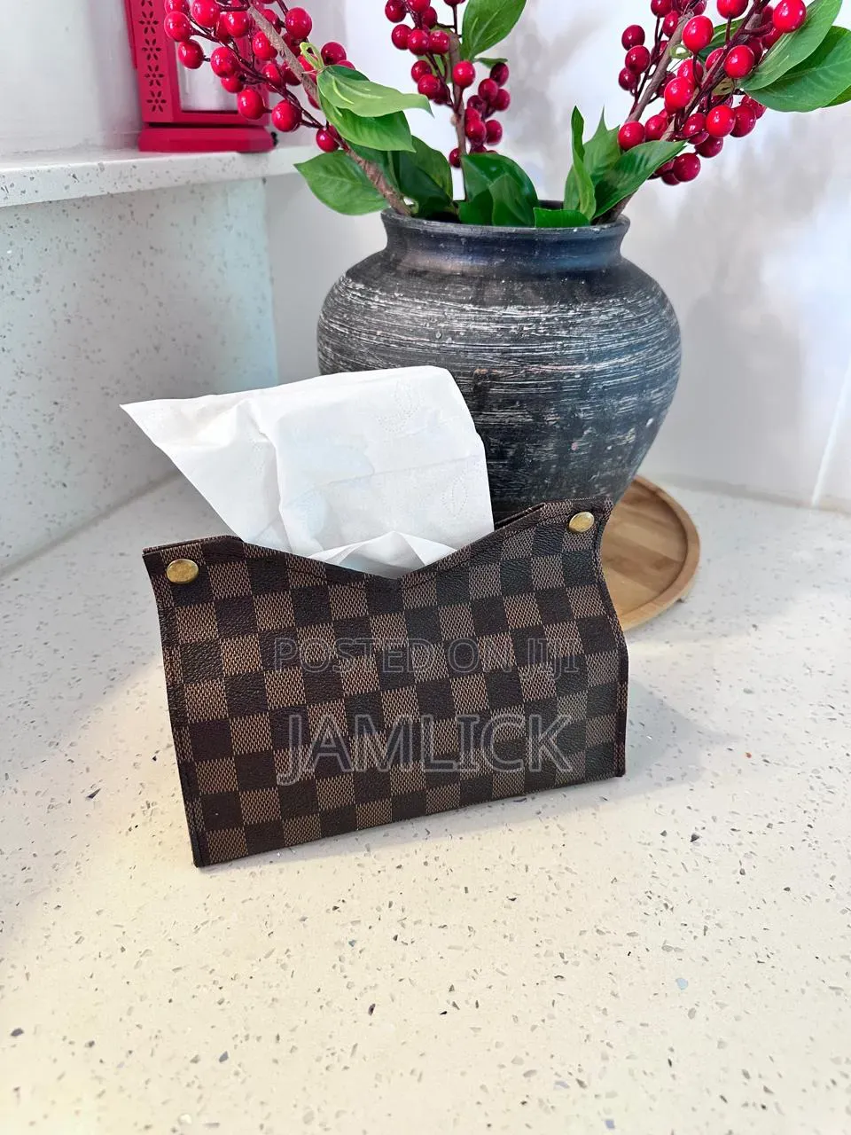 Leather Tissue Box / Serviette Holder –Bz