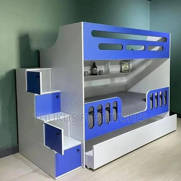 White/Blue Double Decker Bed