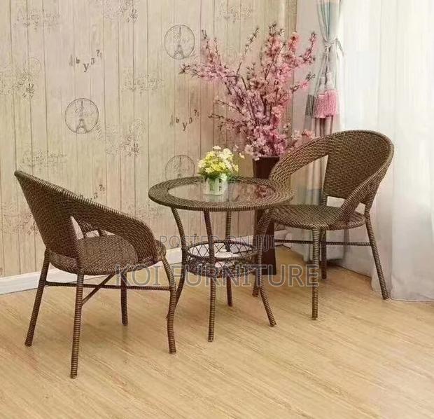 Dining Set; Two Seaters Outdoor Balcony Rattan Dining Set - main view