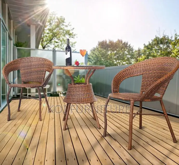 Dining Set; Two Seaters Outdoor Balcony Rattan Dining Set