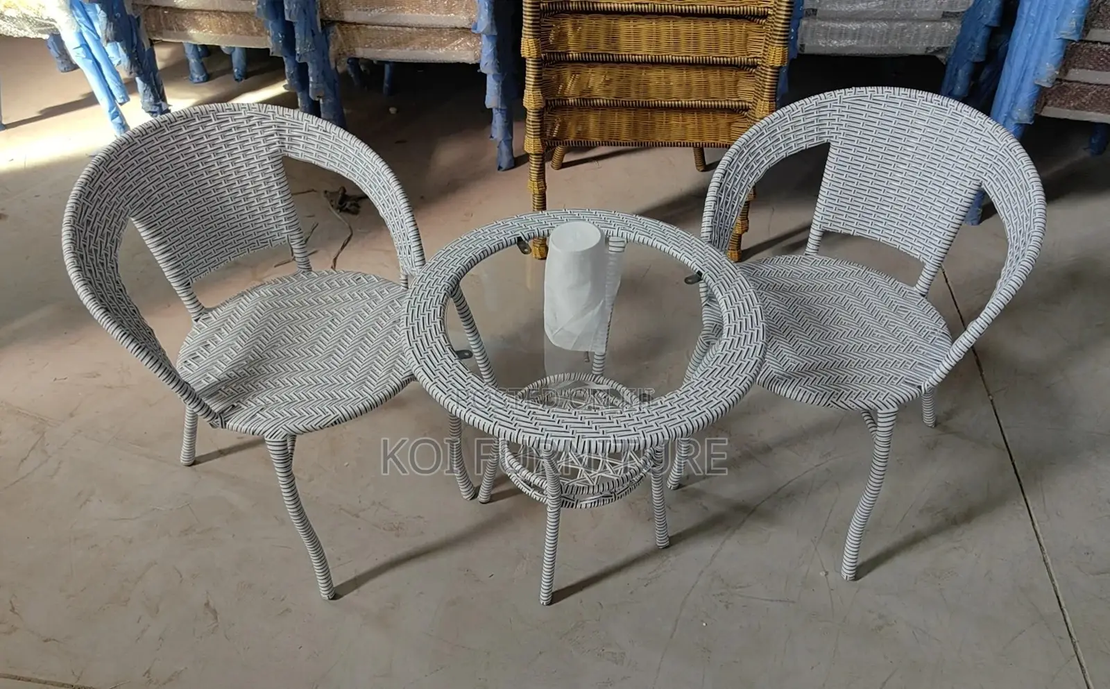 Dining Set; Two Seaters Outdoor Balcony Rattan Dining Set
