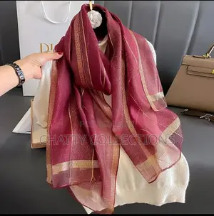 Ladies Silk Gold Threaded Scarves