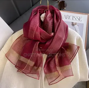 Ladies Silk Gold Threaded Scarves