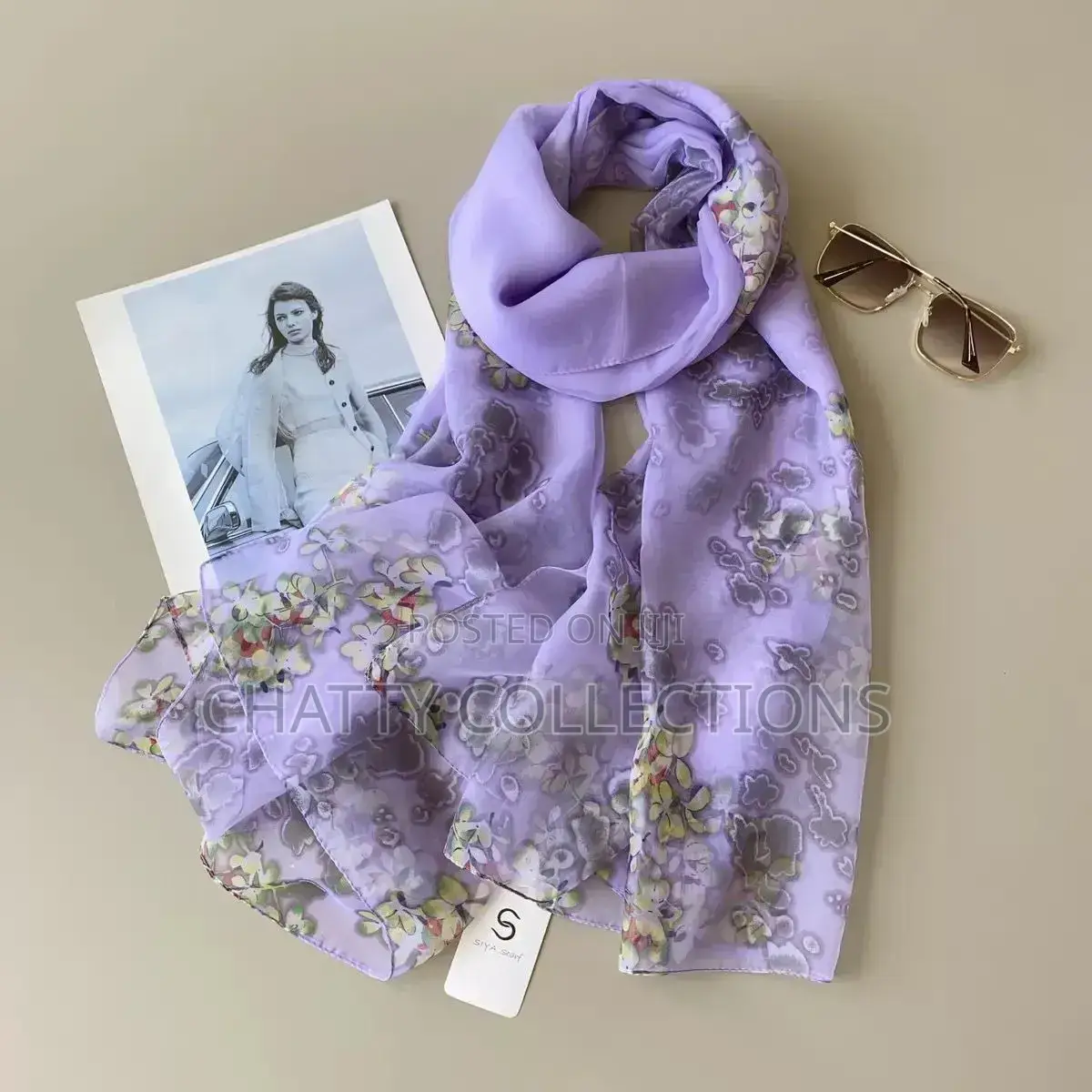Ladies Silk Gold Threaded Scarves
