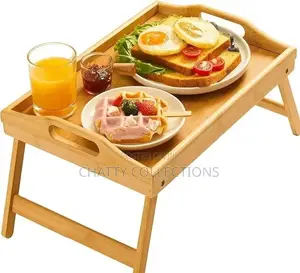 Wooden Foldable Quality Bamboo Bed Serving Tray
