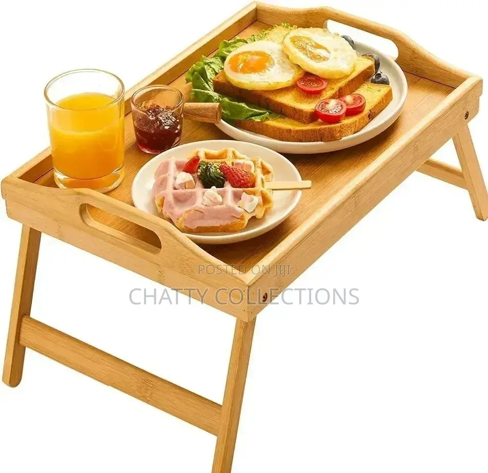 Wooden Foldable Quality Bamboo Bed Serving Tray
