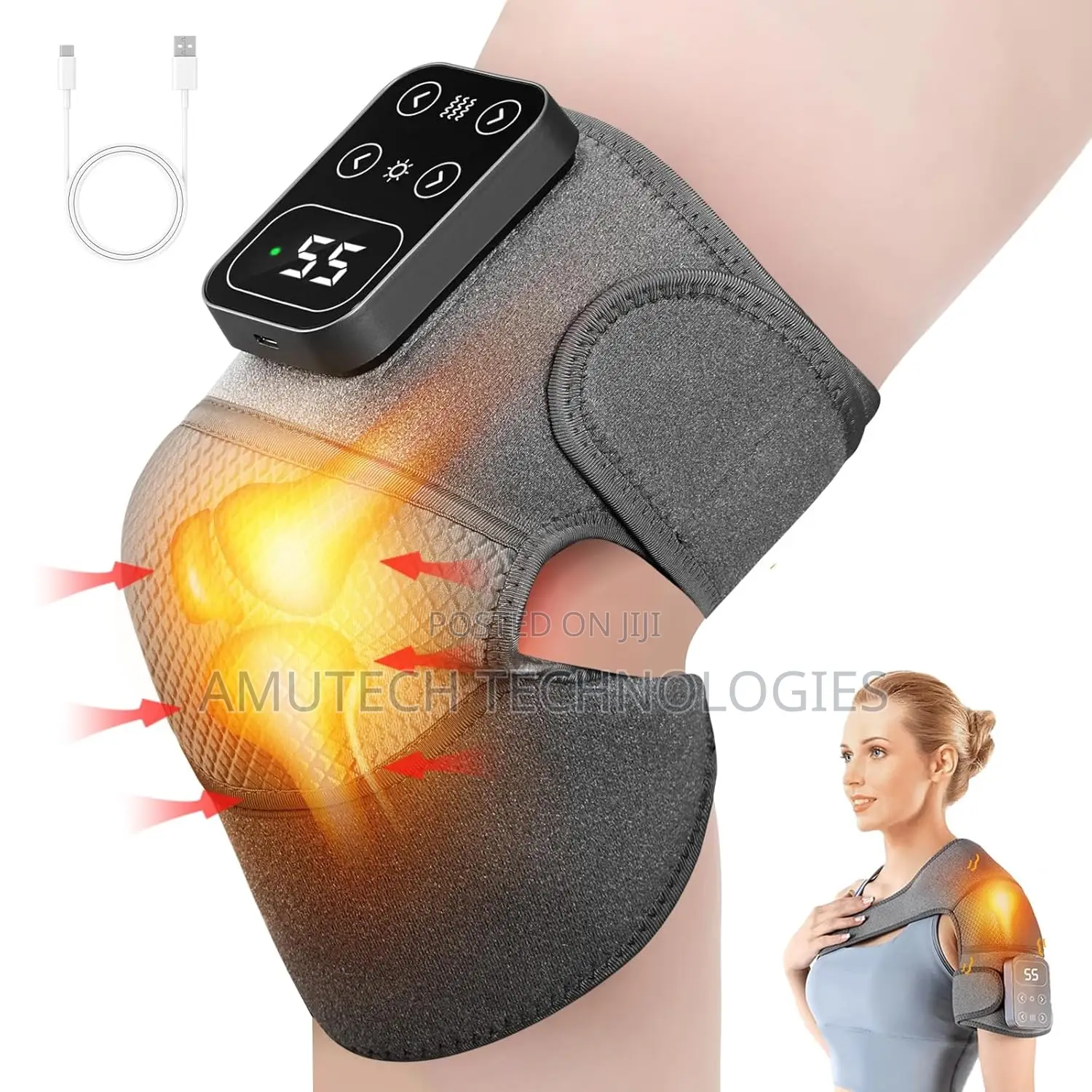 Cordless Knee Massager With Heat Vibration For Pain Relief