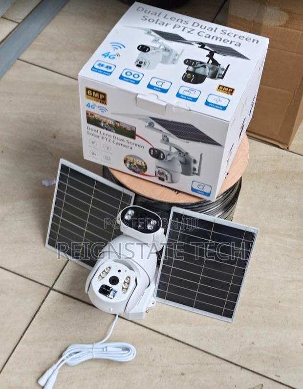 Long Range Ubox 6mp Dual Lens Simcard Solar Powered Camera 2panels
