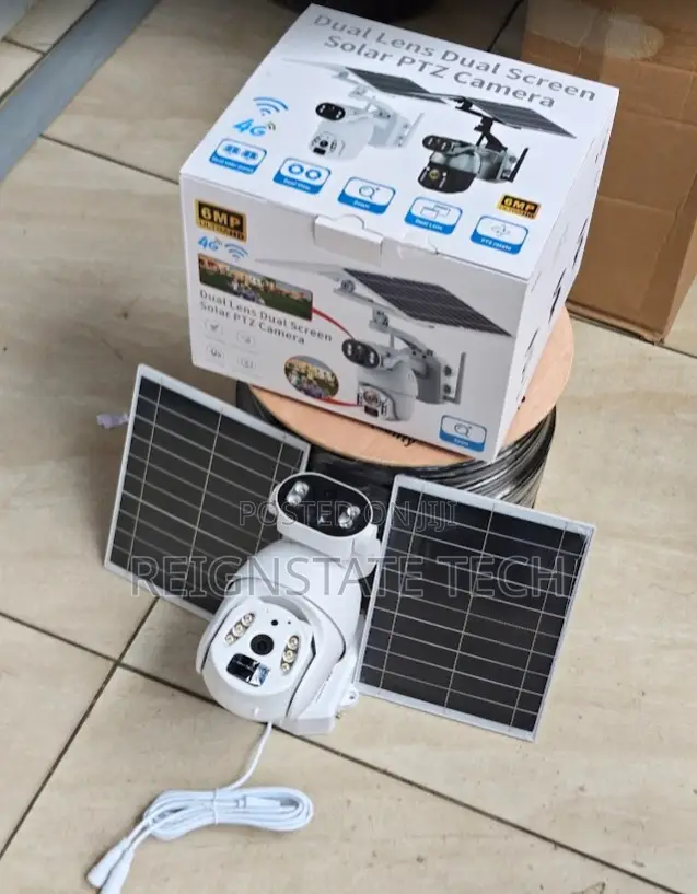 Long Range Ubox 6mp Dual Lens Simcard Solar Powered Camera 2panels