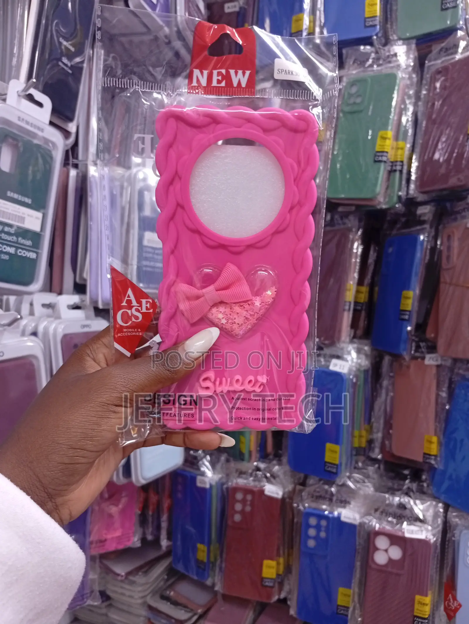Pink "Sweet" Design Silicone Mobile Phone Case