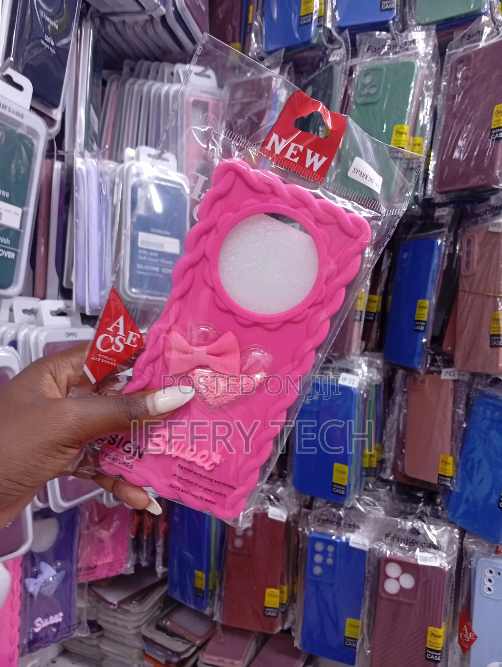 Pink "Sweet" Design Silicone Mobile Phone Case
