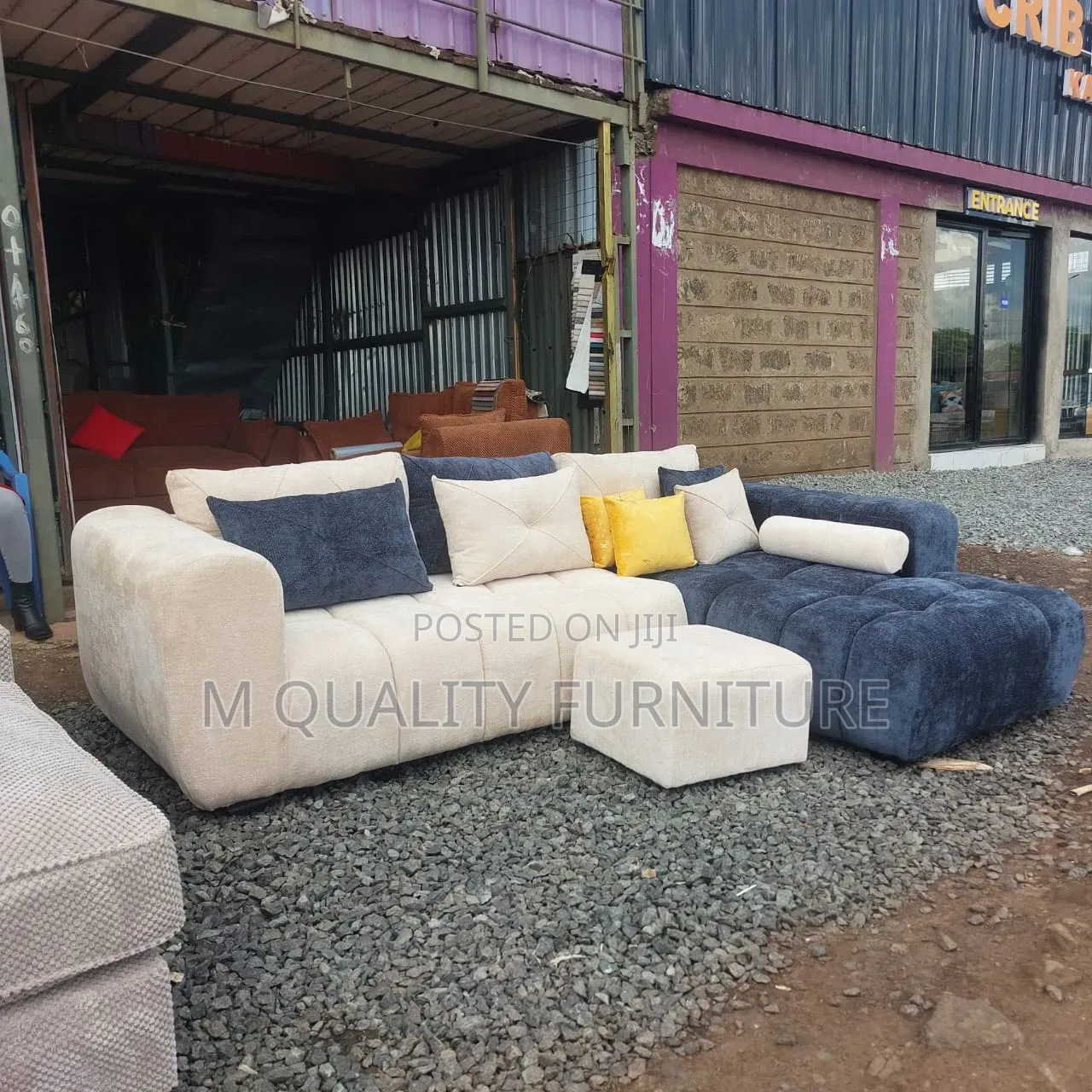 Cream and Gray Bubble New Sofas
