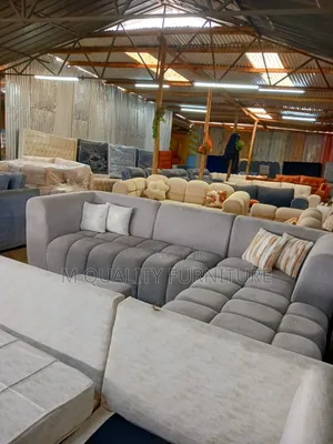 Gray -L Shaped Bubble Couch