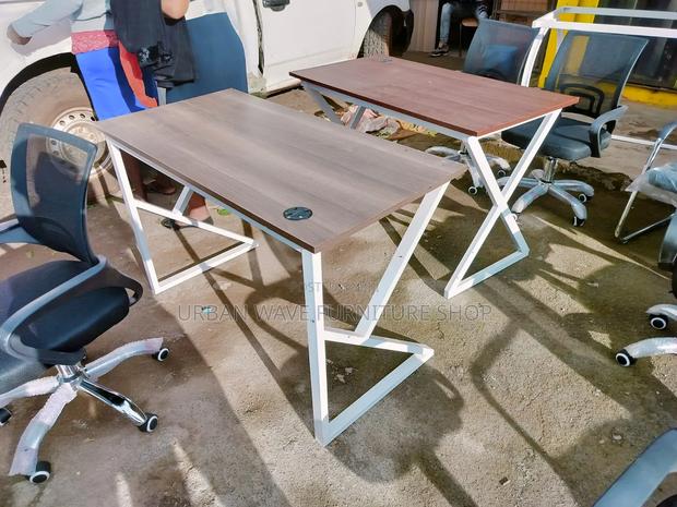 White Metallic Stand Study Desk