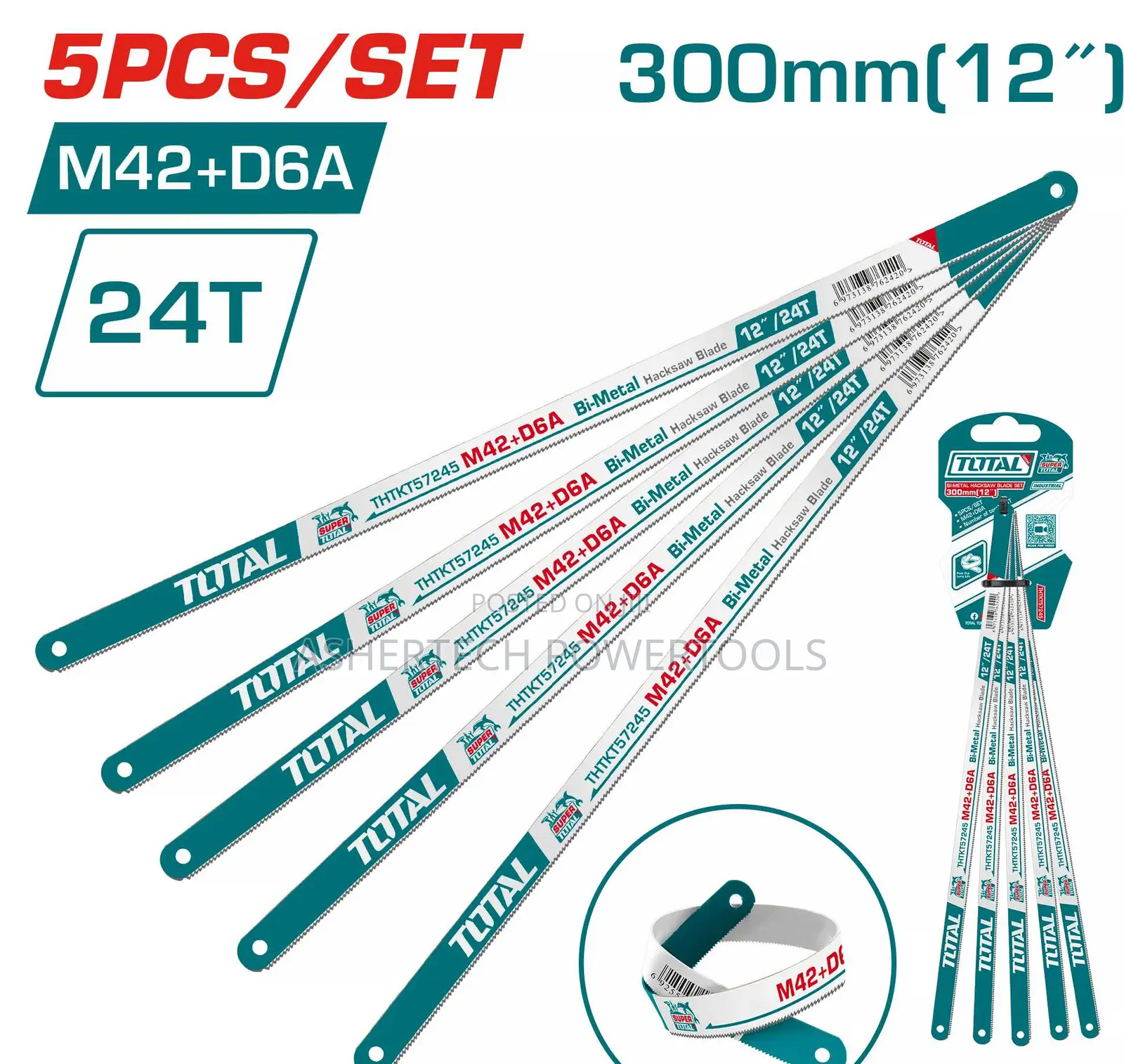 Quality Total Bi-Metal Hacksaw Blade 5 PCS Set