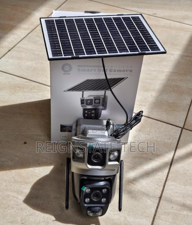 Rotating V380 Pro Dual Lens Solar Powered Outdoor Camera