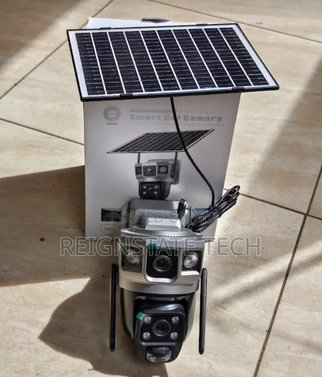 Rotating V380 Pro Dual Lens Solar Powered Outdoor Camera