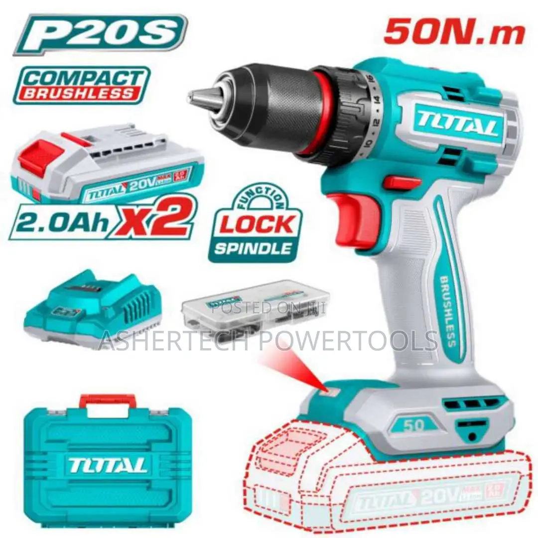 Total Tdli205062compact Brushless Cordless Drill 50nm