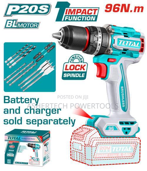 Total Tidli209681 Brushless Cordless Impact Drill 96nm