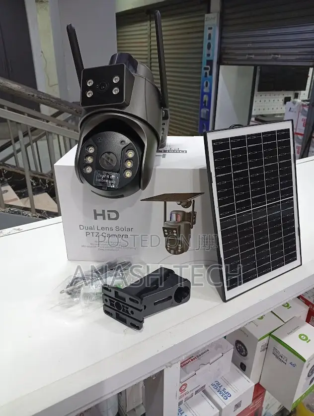 Wifi Dual-Lens Ubox Solar Camera 6mp With Siren and Instant Alert