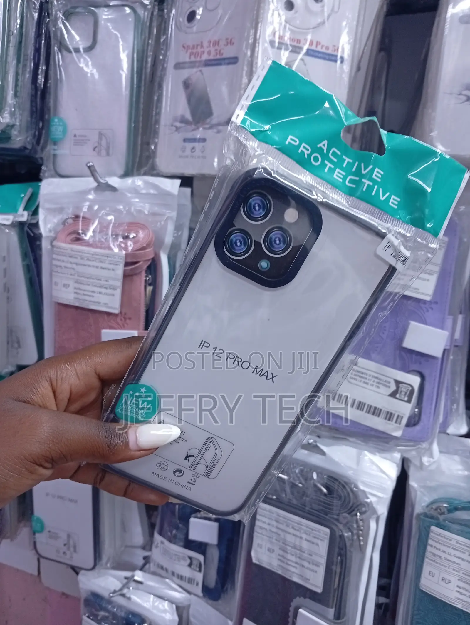 Clear Silicone Protective Case for an Apple iPhone 12 Pro Max.