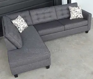 Grey L-Shaped Sofa With Chaise