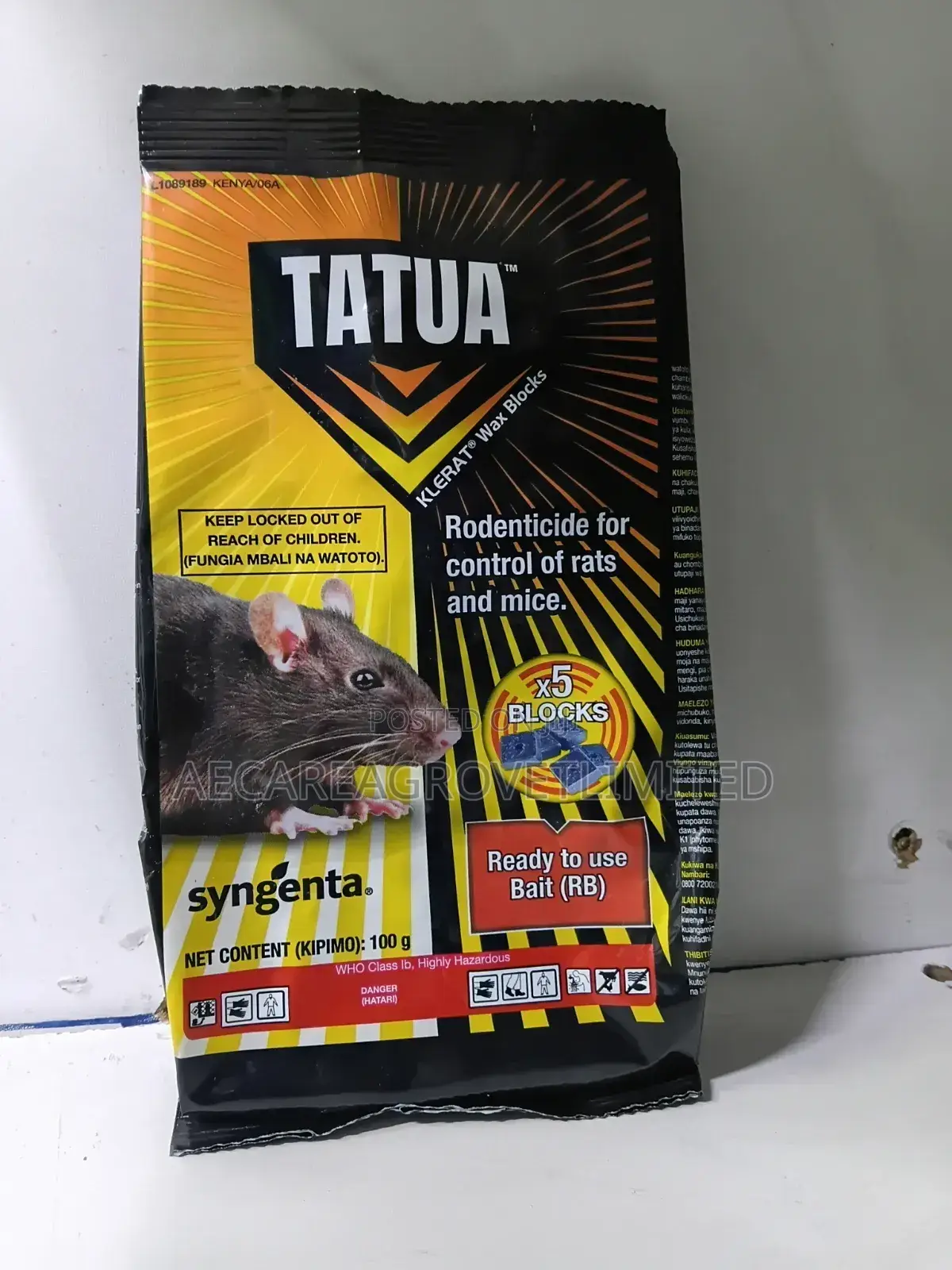 Tatua Klerat Wax Block Rodenticide/ Mice / Rat 100g