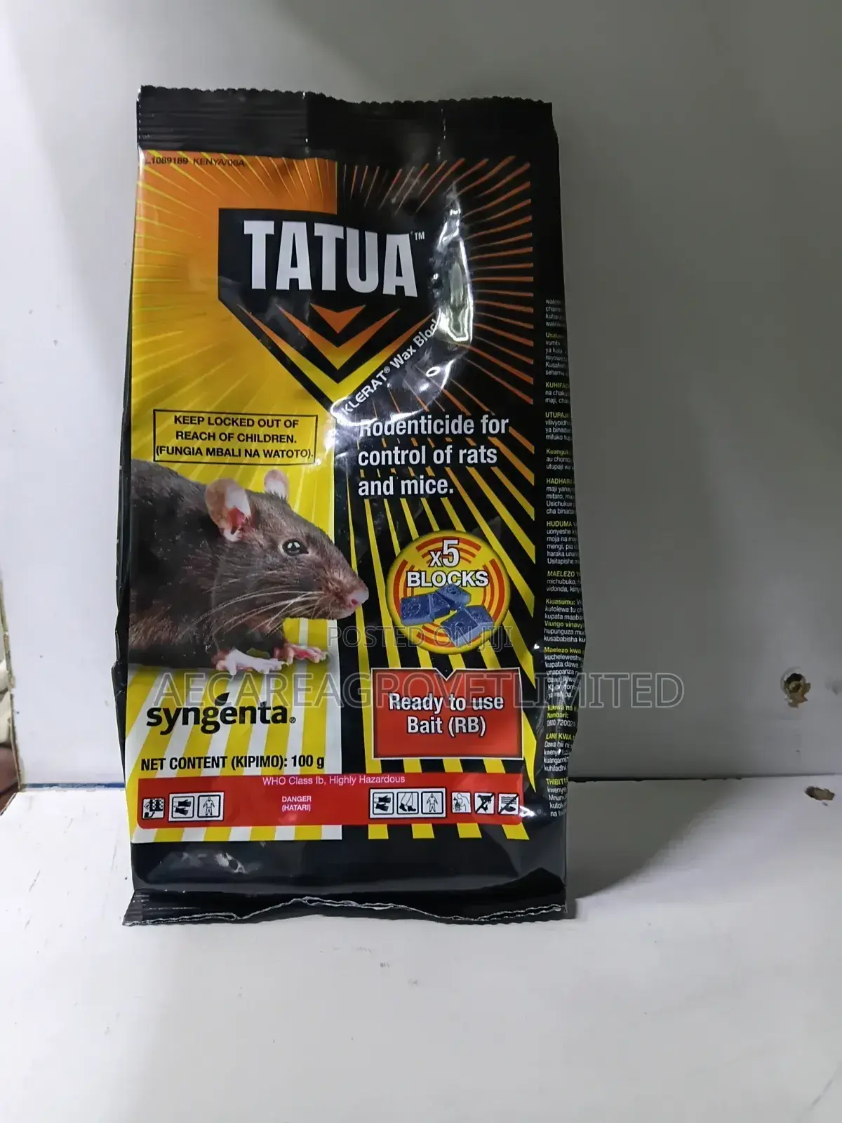 Tatua Klerat Wax Block Rodenticide/ Mice / Rat 100g