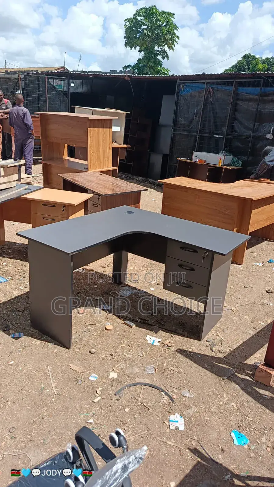 Grey Office L-Shape Desk