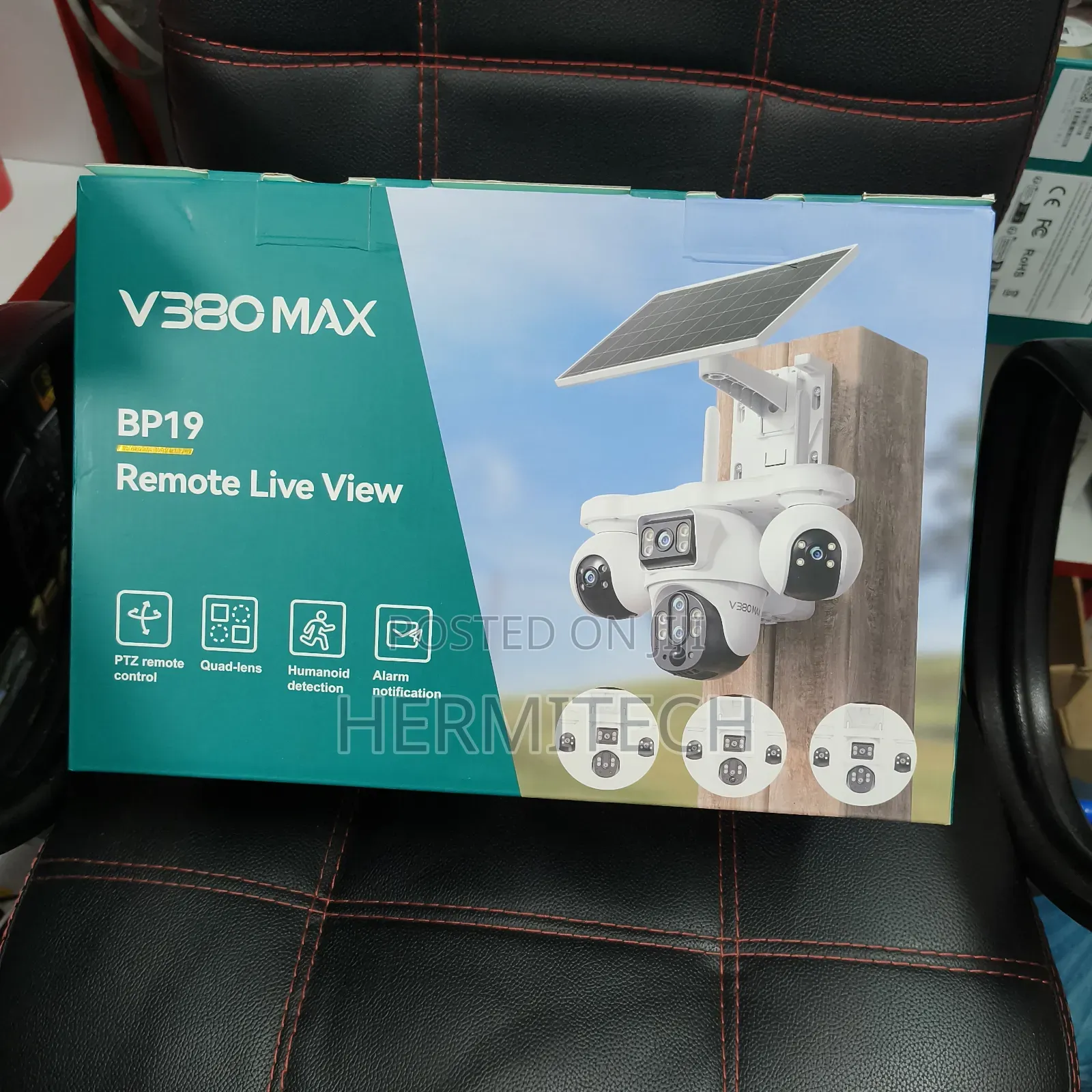 Solar Powered CCTV Cameras Outdoor Surveillance 4-Lens CCTV 4g