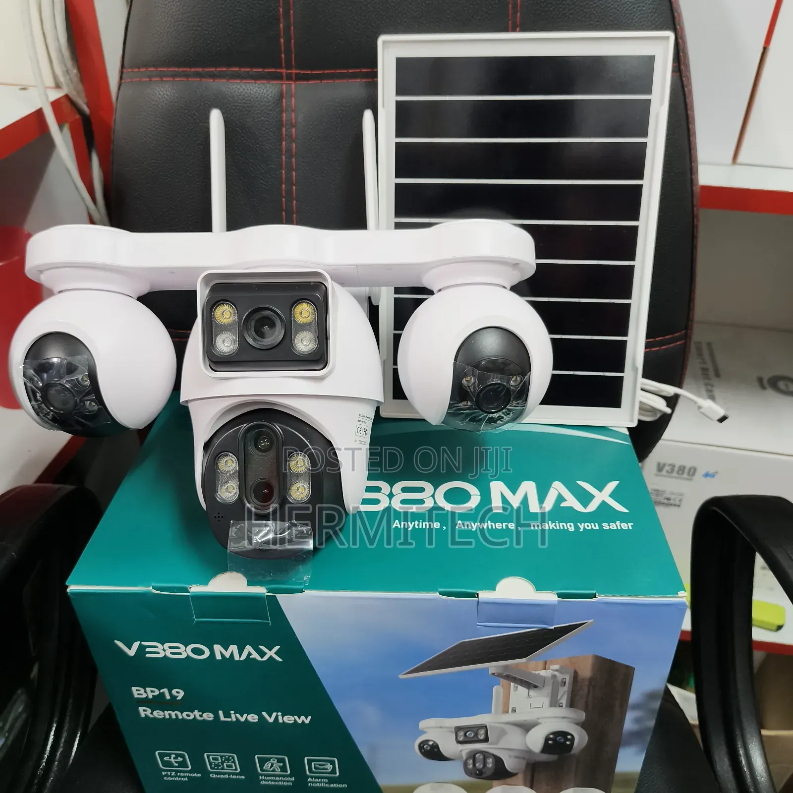 V380 4g Solar Powered 4-Lens CCTV Surveillance for Home Use