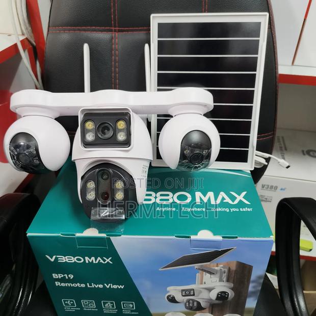 V380 4g Solar Powered 4-Lens CCTV Surveillance for Home Use