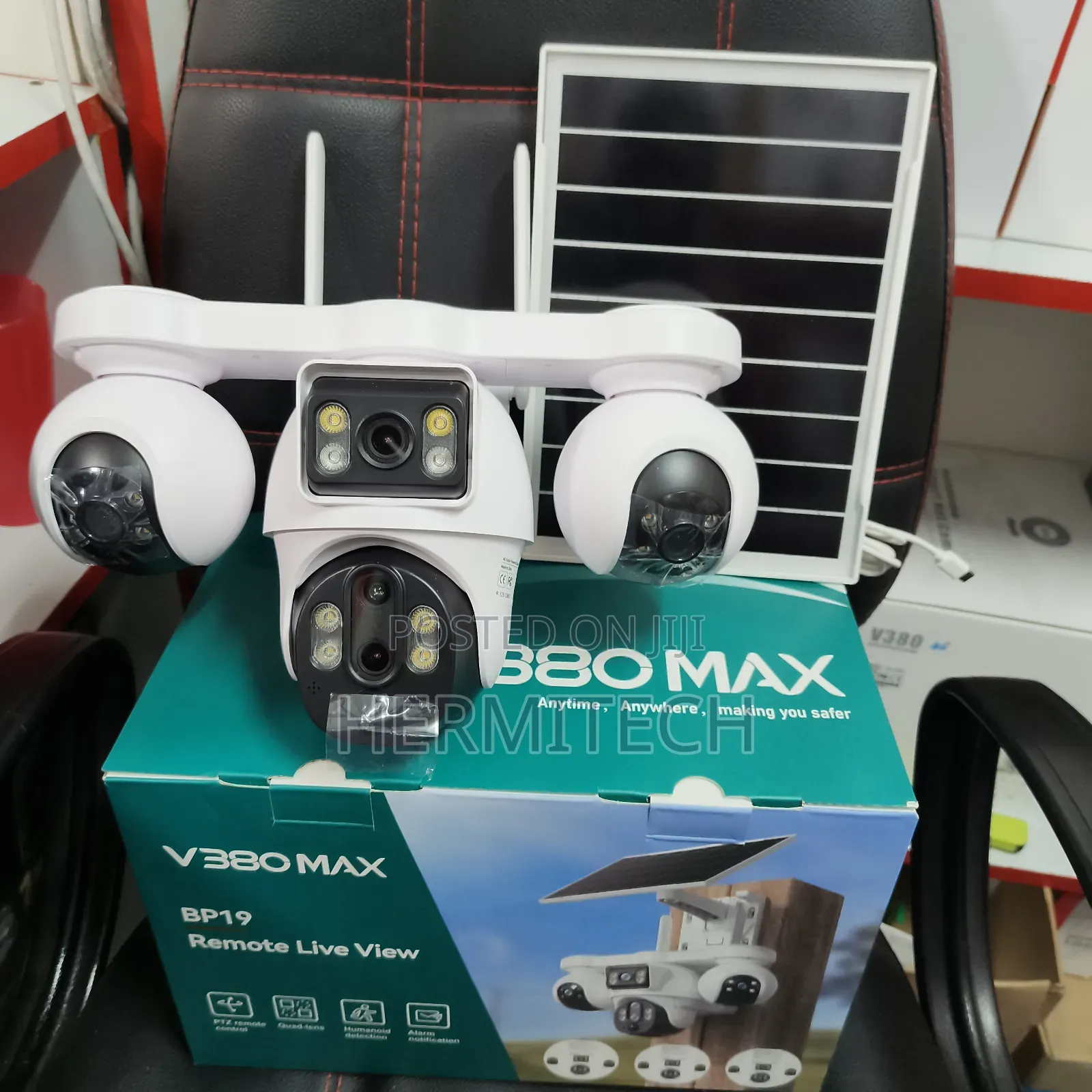 V380 4g Solar Powered 4-Lens CCTV Surveillance for Home Use