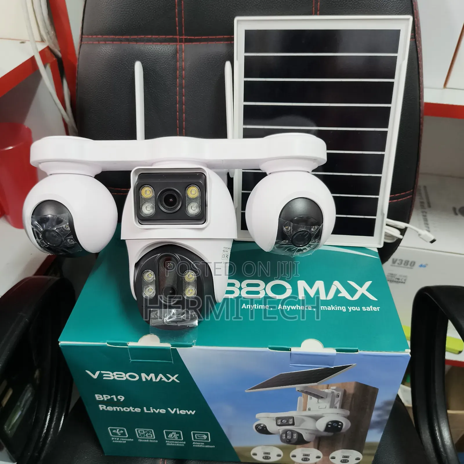 V380 4g Solar Powered 4-Lens CCTV Surveillance for Home Use