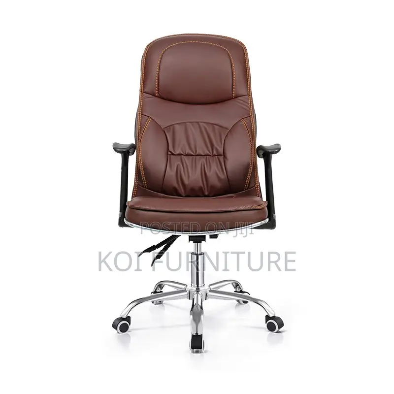 Office Chairs; Brown Leather Reclining Executive Office Desk Chairs