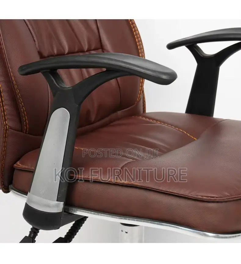 Office Chairs; Brown Leather Reclining Executive Office Desk Chairs
