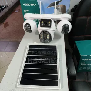 Solar Powered Outdoor CCTV Camera 4g 4lens Alarm Siren CCTV