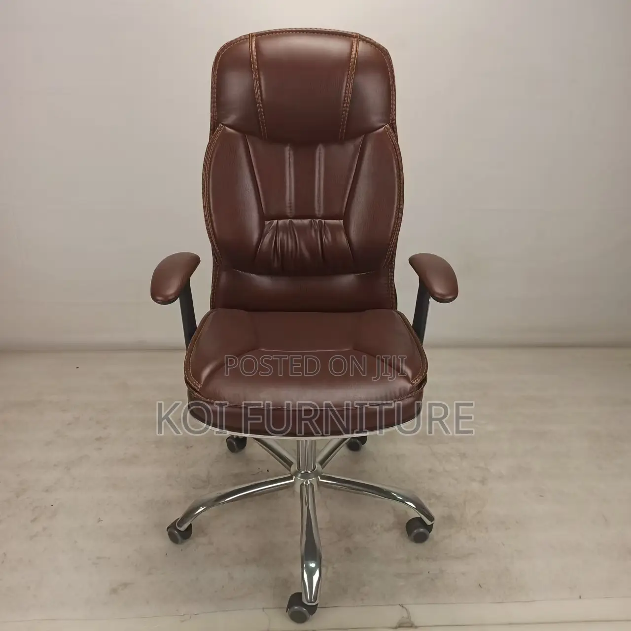 Office Chairs; Brown Leather Reclining Executive Office Desk Chairs
